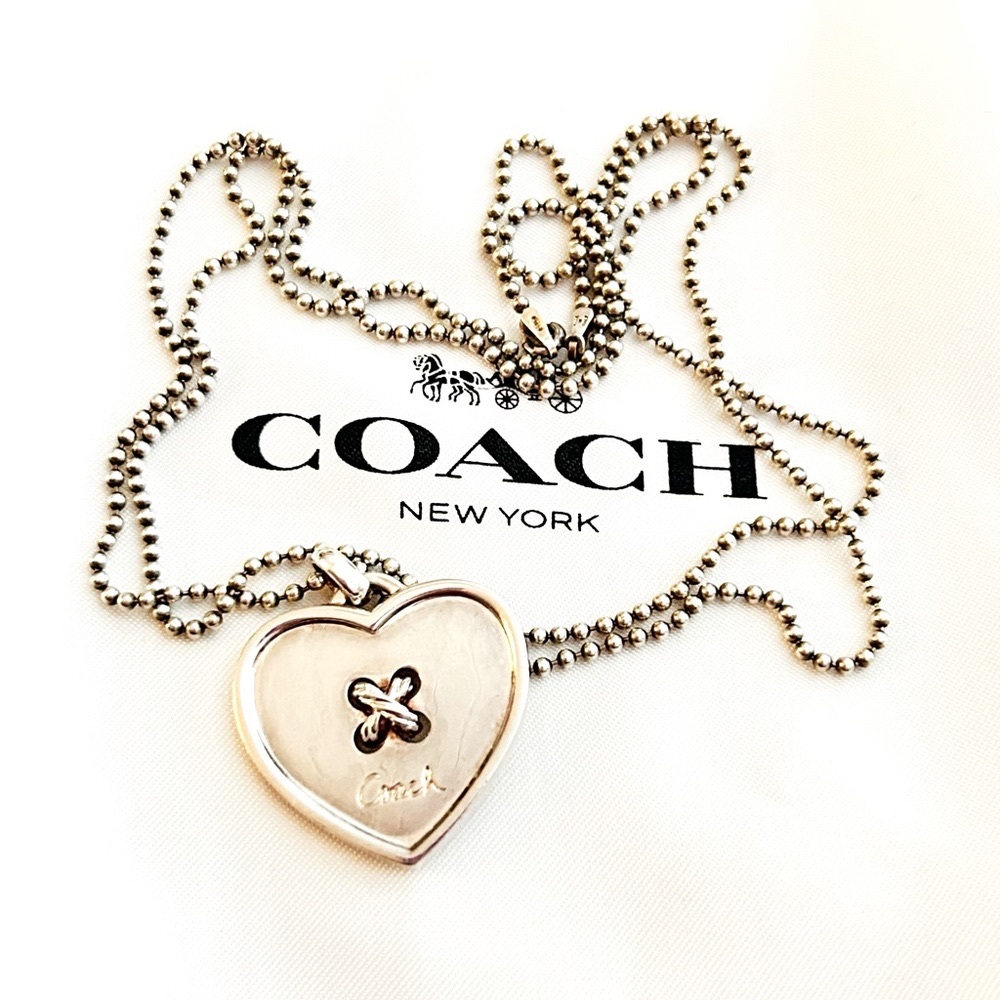 💰SOLD💰RARE Coach 925 Sterling Silver Heart Necklace - Picture 10 of 11